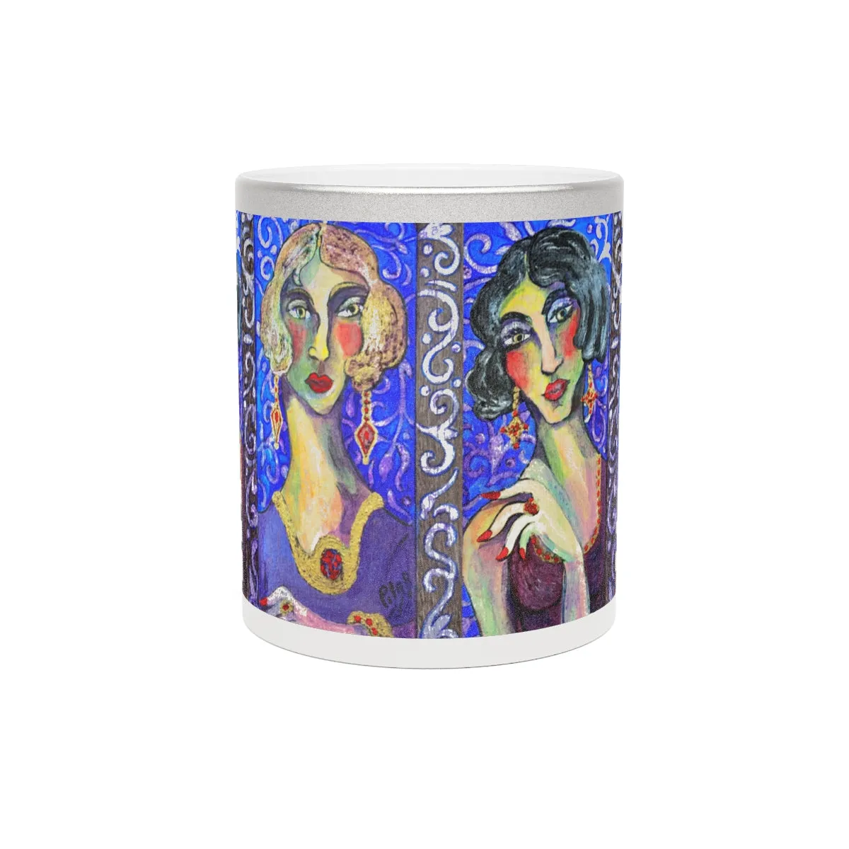 Metallic Mug Bathed in Silver or Gold "Les Parisiennes"