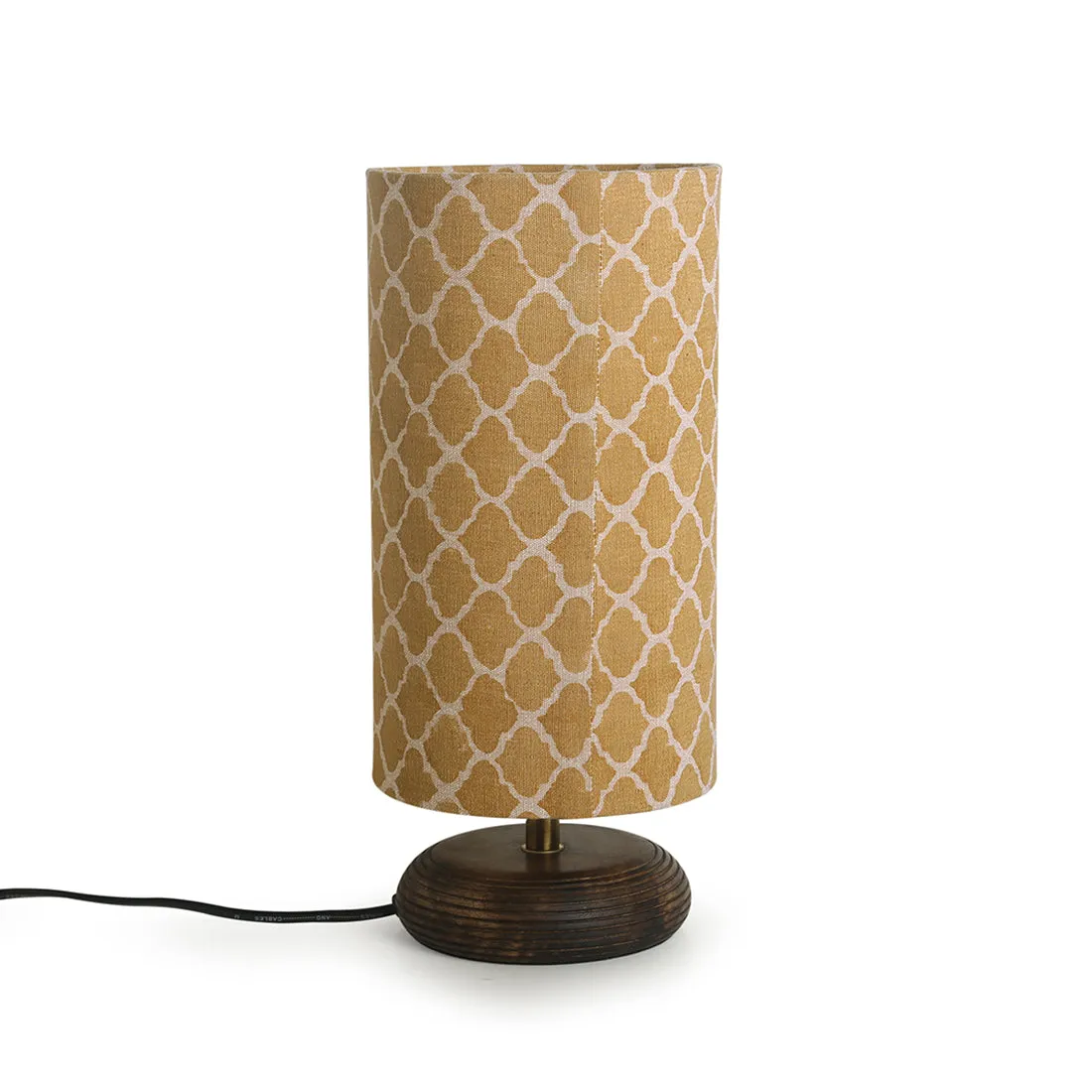 'Moroccan' Round Table Lamp In Mango Wood (14 inch)