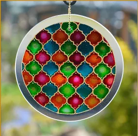 Moroccan Suncatcher - Green Pink Blue