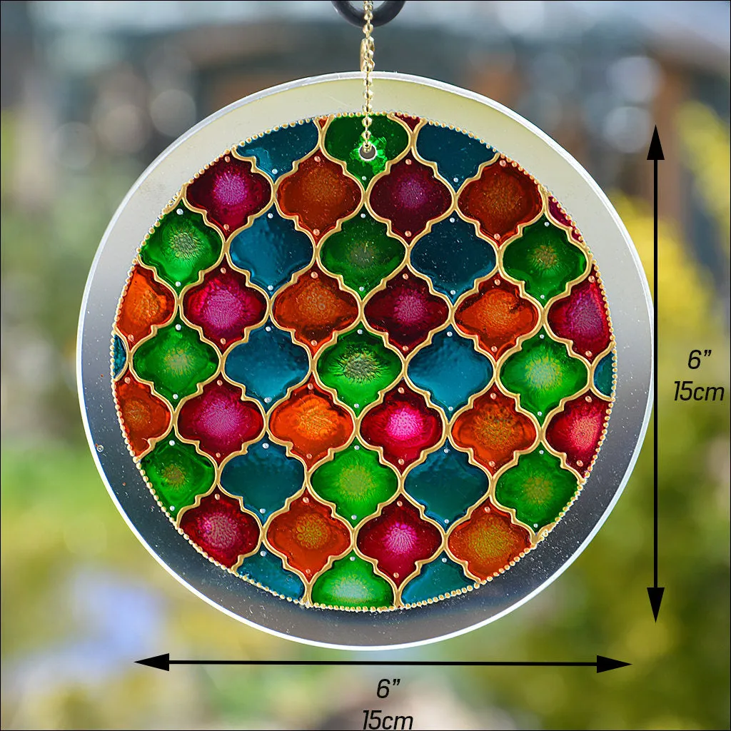 Moroccan Suncatcher - Green Pink Blue