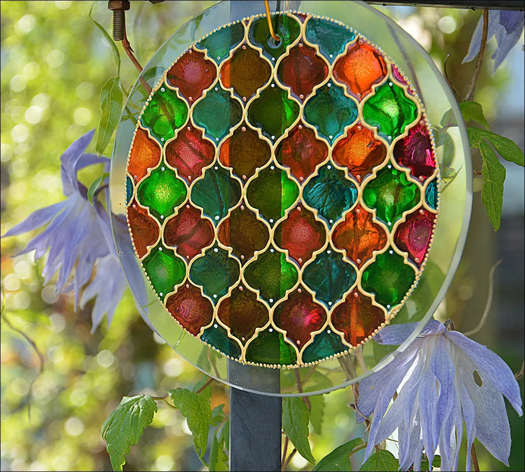 Moroccan Suncatcher - Green Pink Blue