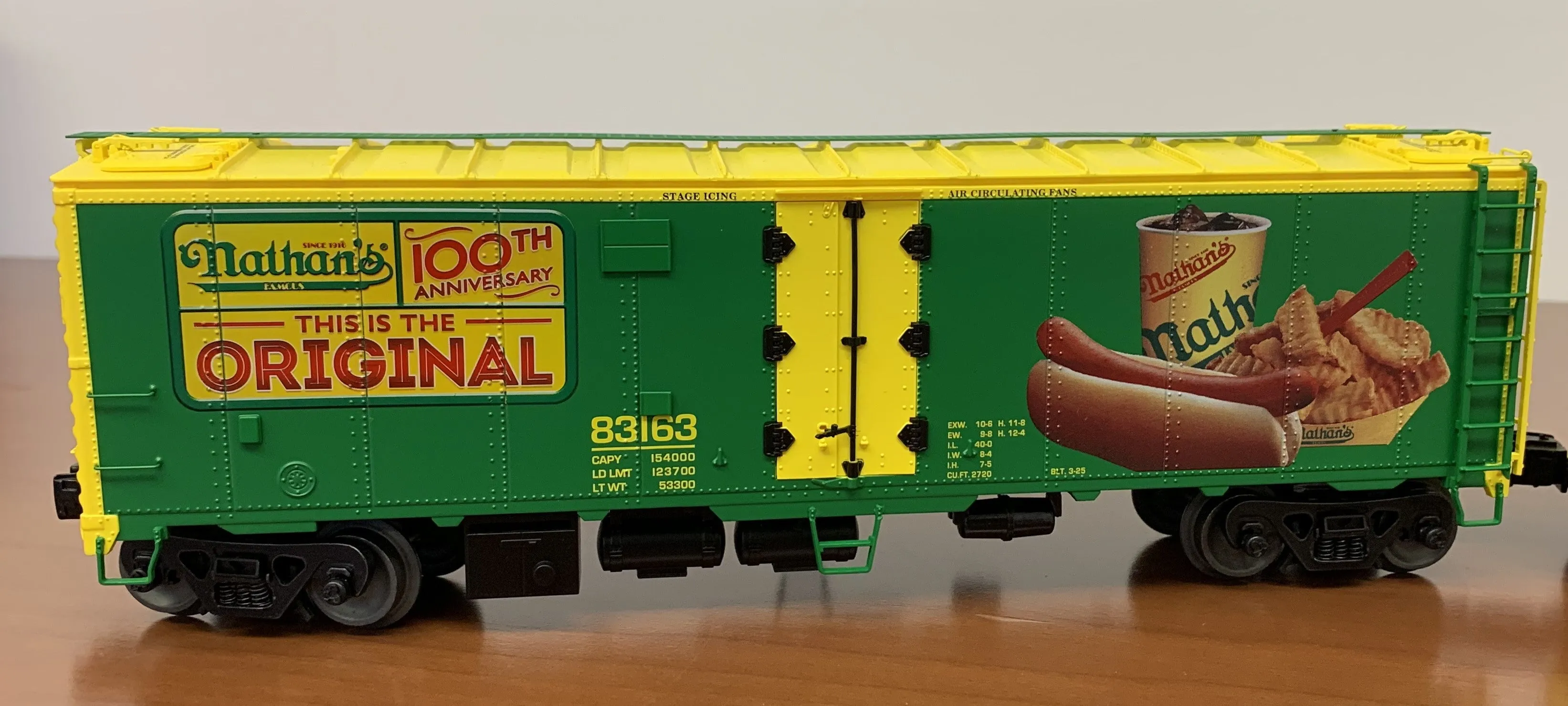 Nathan's Famous Lionel Reefer Train Car