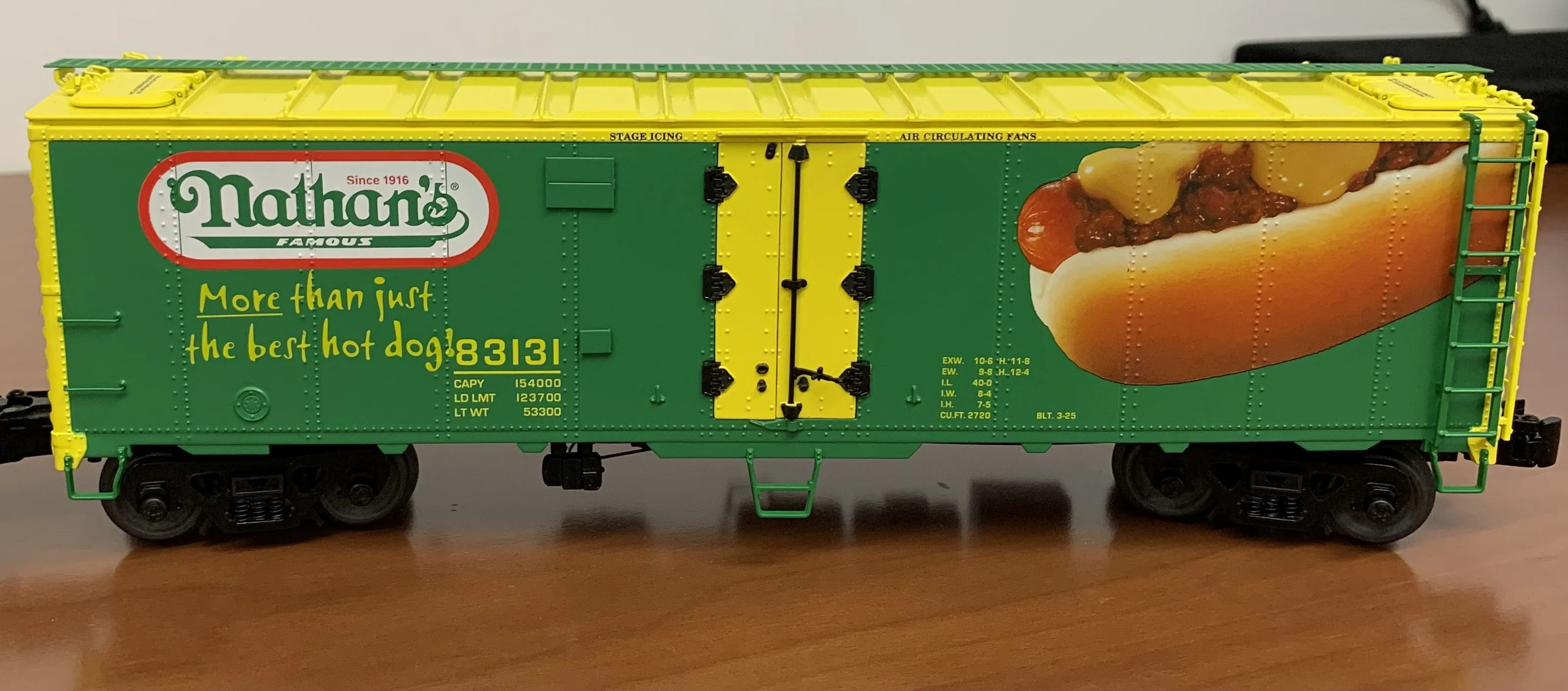 Nathan's Famous Lionel Reefer Train Car