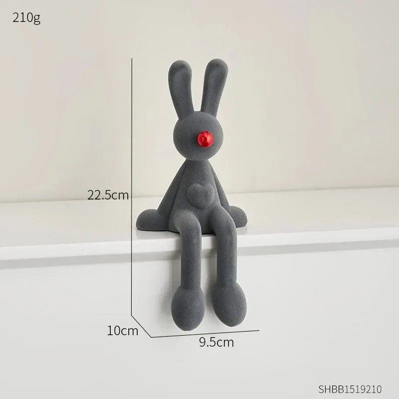 Nordic Abstract Rabbit Figurines Bunny Resin Statue Modern Art Décor