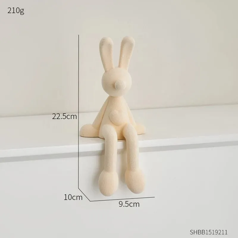 Nordic Abstract Rabbit Figurines Bunny Resin Statue Modern Art Décor