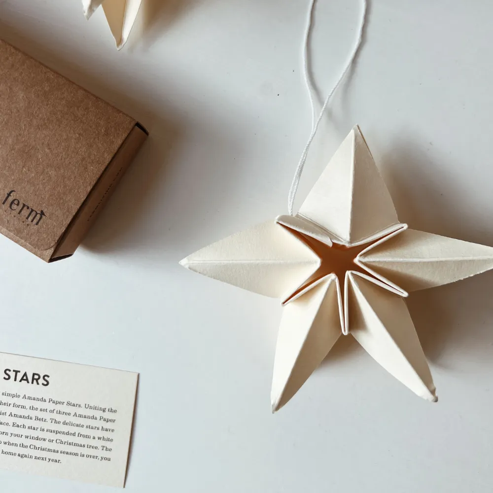 Paper stars - Hand-folded - Set of 3