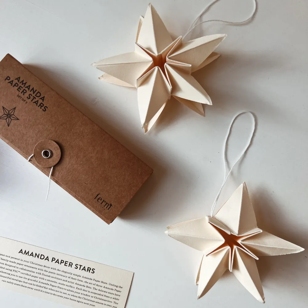 Paper stars - Hand-folded - Set of 3