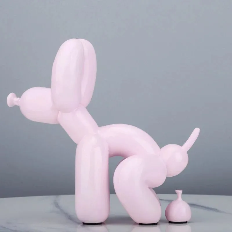 Quirky Poop Balloon Dog Statue: Creative Home Decoration with a Modern Nordic Touch, Cute Animal Resin Art Sculpture for Desktop Decors and Ornaments