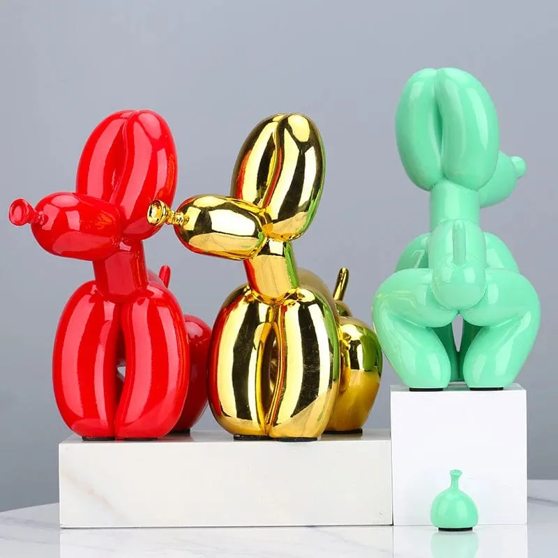 Quirky Poop Balloon Dog Statue: Creative Home Decoration with a Modern Nordic Touch, Cute Animal Resin Art Sculpture for Desktop Decors and Ornaments