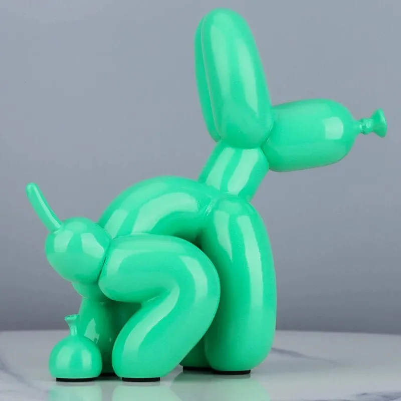 Quirky Poop Balloon Dog Statue: Creative Home Decoration with a Modern Nordic Touch, Cute Animal Resin Art Sculpture for Desktop Decors and Ornaments