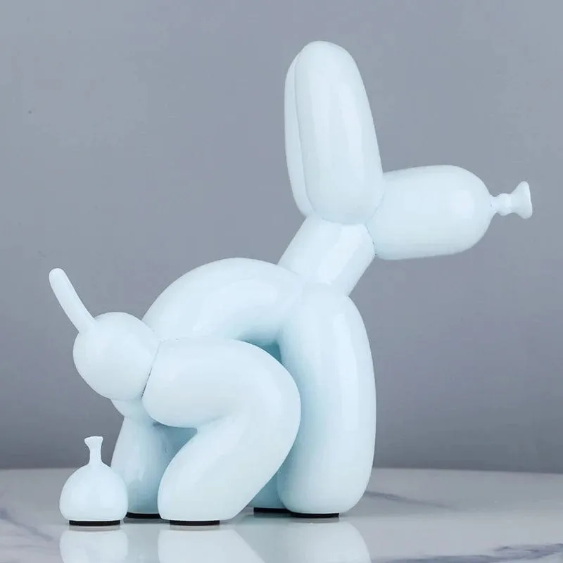 Quirky Poop Balloon Dog Statue: Creative Home Decoration with a Modern Nordic Touch, Cute Animal Resin Art Sculpture for Desktop Decors and Ornaments