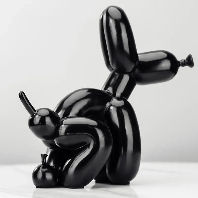 Quirky Poop Balloon Dog Statue: Creative Home Decoration with a Modern Nordic Touch, Cute Animal Resin Art Sculpture for Desktop Decors and Ornaments