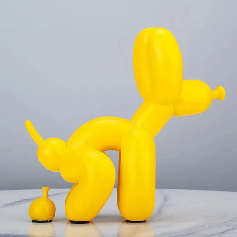 Quirky Poop Balloon Dog Statue: Creative Home Decoration with a Modern Nordic Touch, Cute Animal Resin Art Sculpture for Desktop Decors and Ornaments