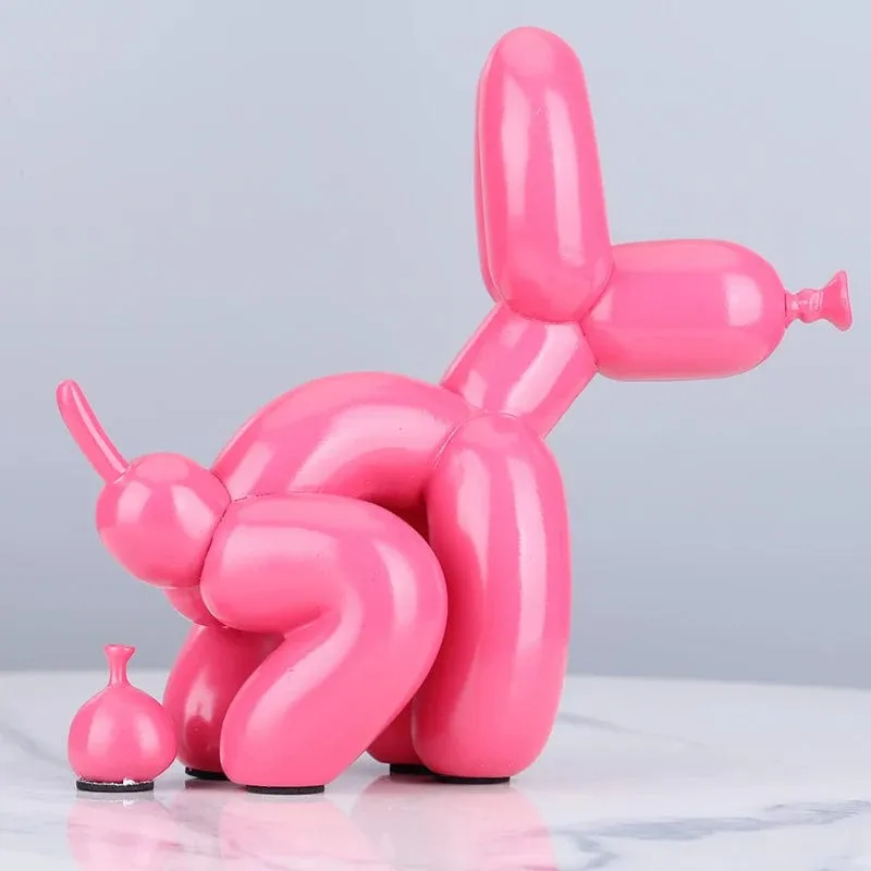 Quirky Poop Balloon Dog Statue: Creative Home Decoration with a Modern Nordic Touch, Cute Animal Resin Art Sculpture for Desktop Decors and Ornaments