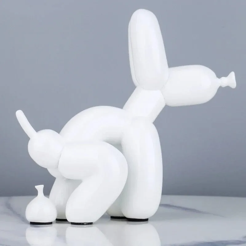 Quirky Poop Balloon Dog Statue: Creative Home Decoration with a Modern Nordic Touch, Cute Animal Resin Art Sculpture for Desktop Decors and Ornaments