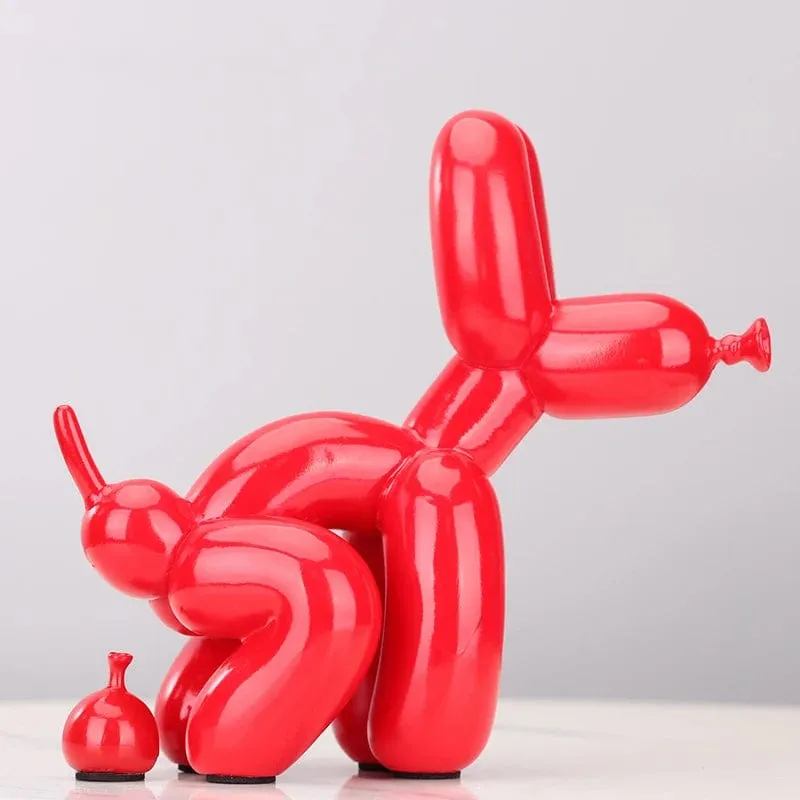 Quirky Poop Balloon Dog Statue: Creative Home Decoration with a Modern Nordic Touch, Cute Animal Resin Art Sculpture for Desktop Decors and Ornaments