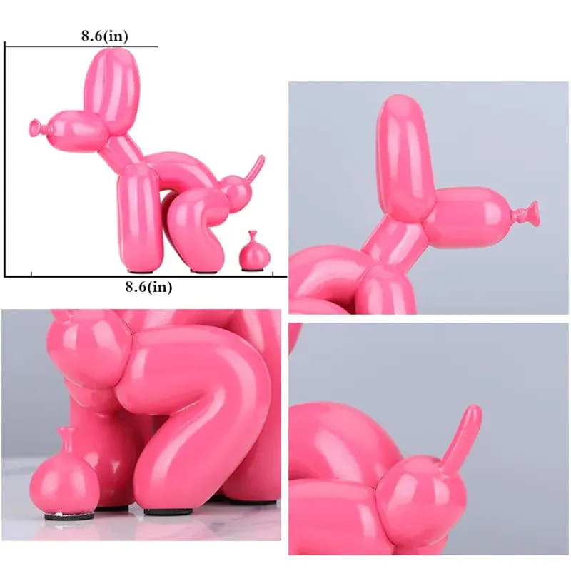 Quirky Poop Balloon Dog Statue: Creative Home Decoration with a Modern Nordic Touch, Cute Animal Resin Art Sculpture for Desktop Decors and Ornaments