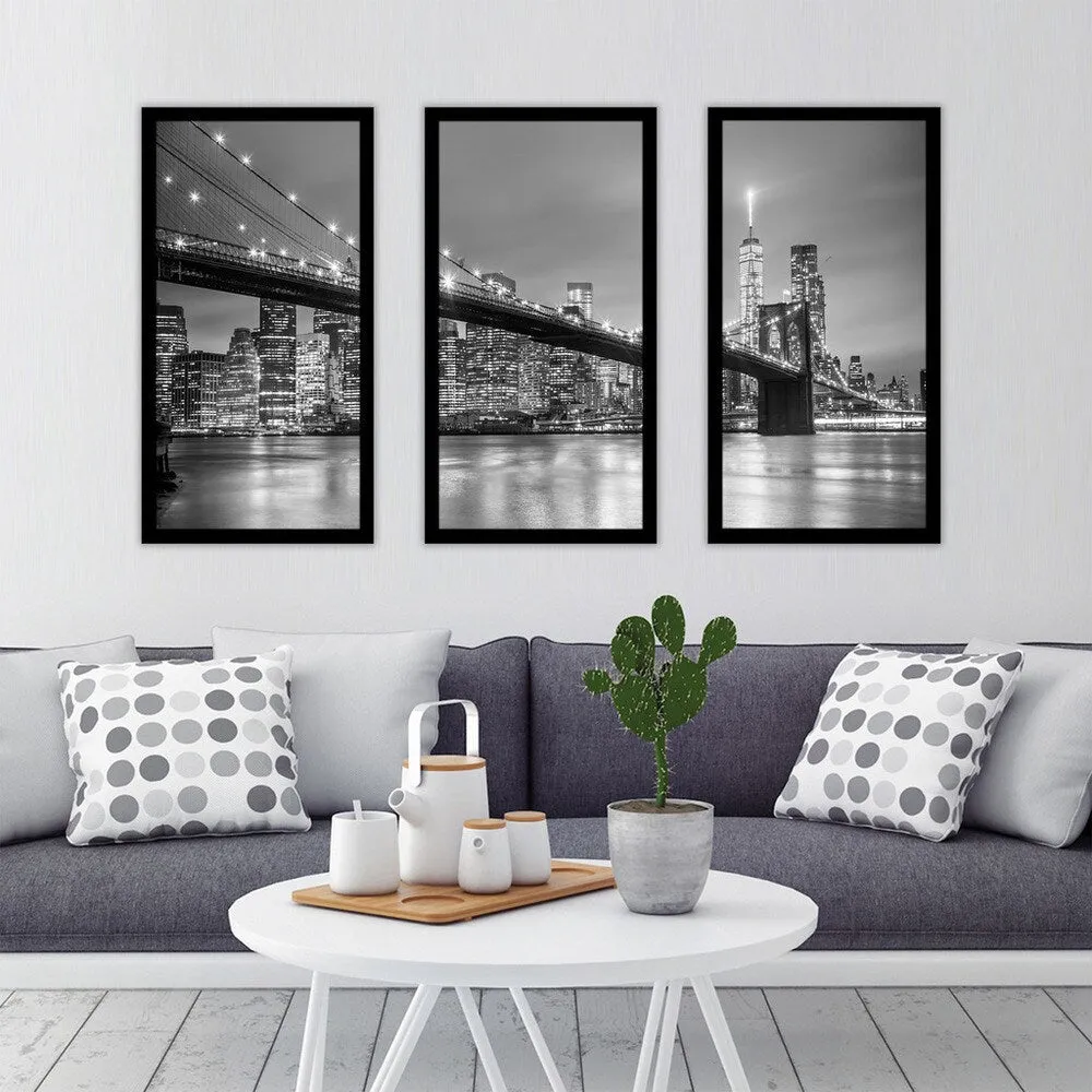 " NewYork" Framed Plexiglass Wall Art Set of 3