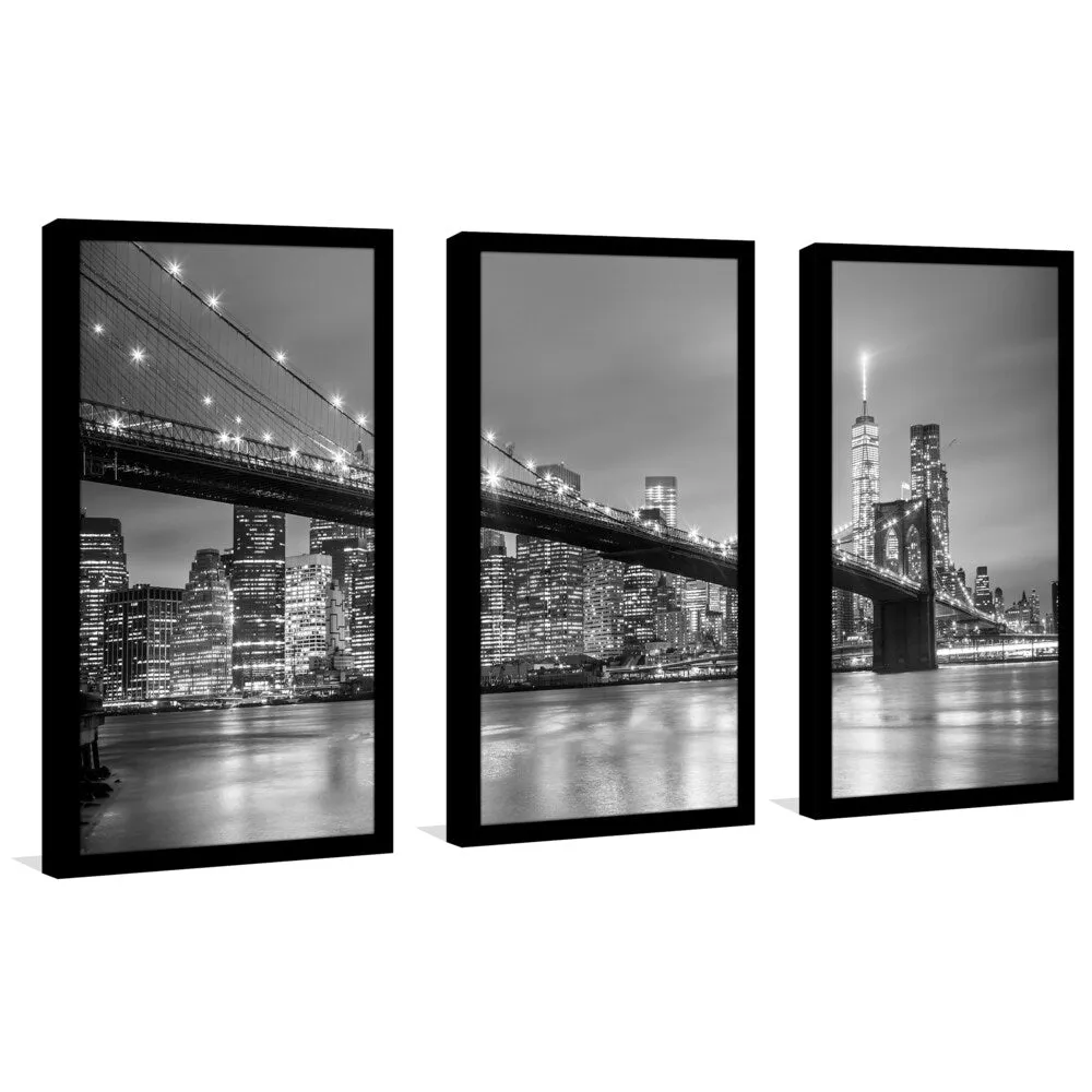 " NewYork" Framed Plexiglass Wall Art Set of 3