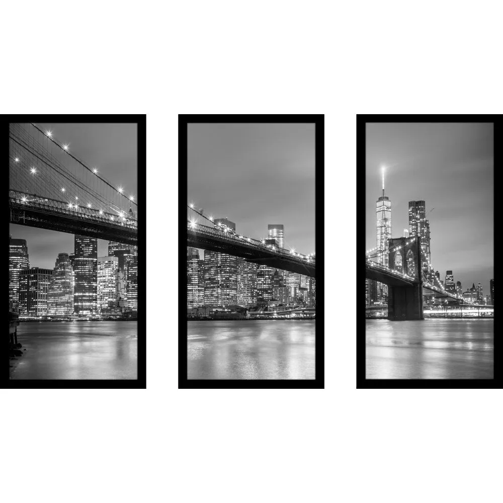 " NewYork" Framed Plexiglass Wall Art Set of 3