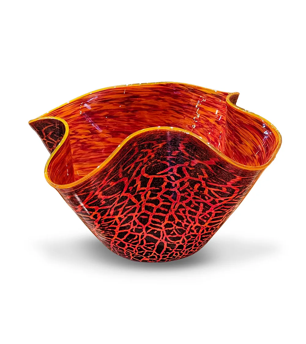 "Kilauea Crackled Bowl LB-203" by Daniel Moe