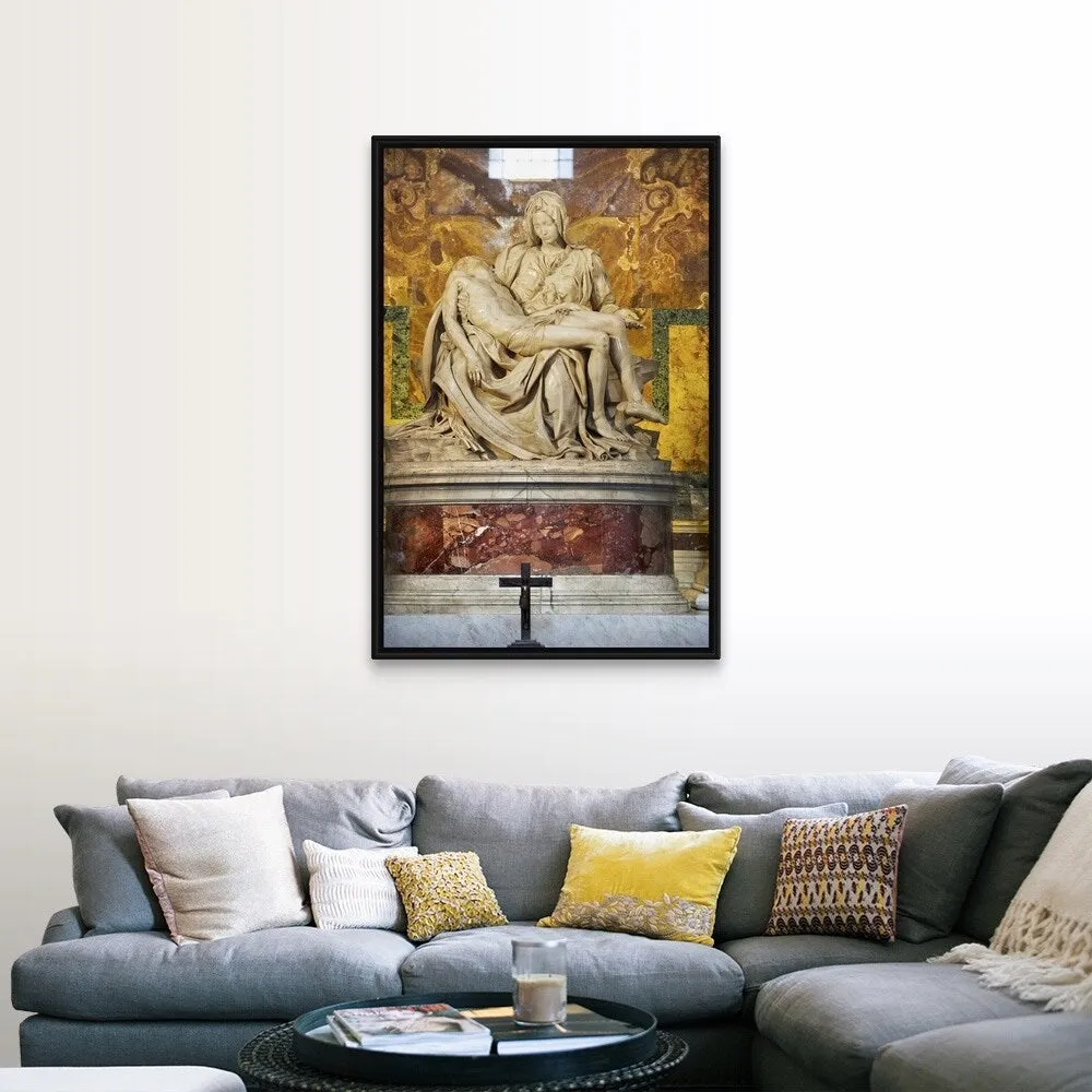 "'The Pieta" located in Saint Peter's Basilica in Rome, Italy" Black Float Frame Canvas Art