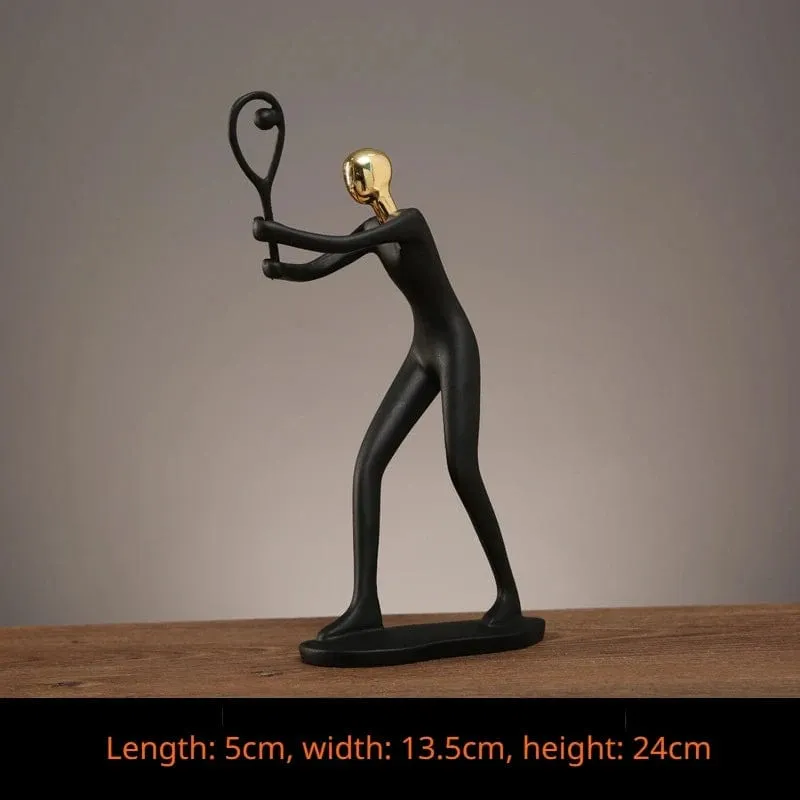 Resin Sports Abstract Figure Statue | Creative Movement Décor | Home Decoration for Living Room, Entrance, and Desk