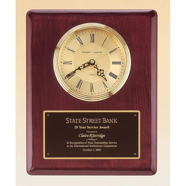 Rosewood Stained Piano Finish Wall Clock – 10-1/2” x 13”