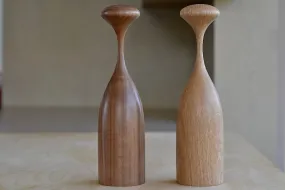 Serratus Pepper Mills in Black Walnut and White Oak