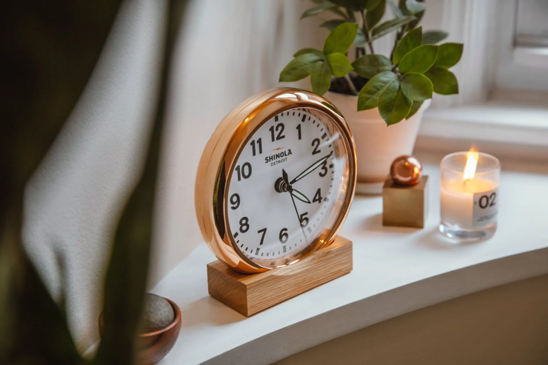 Shinola RunWell 6" Desk Clock