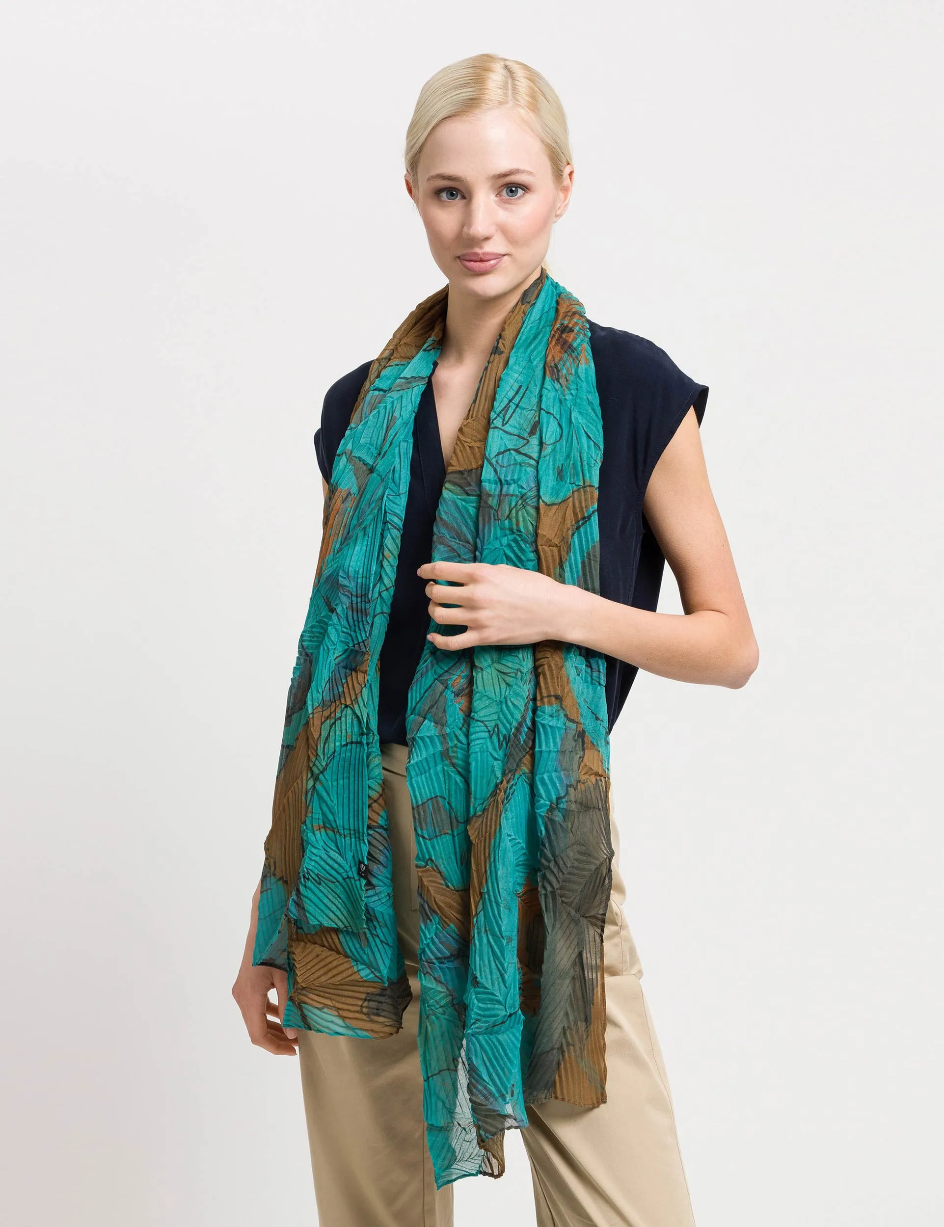 Sustainability Edition Botanical Floral Plissé Scarf