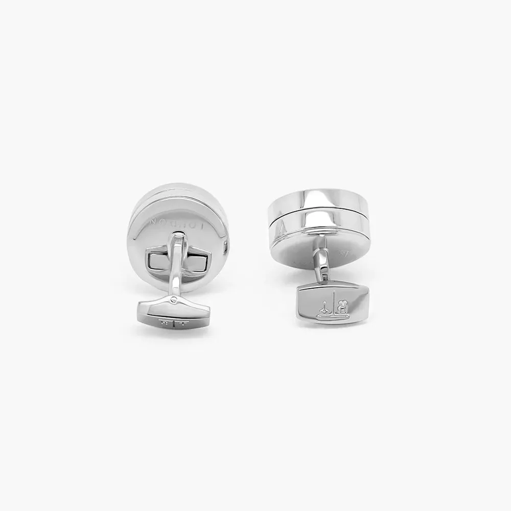 Tateossian Roulette cufflinks in stainless steel