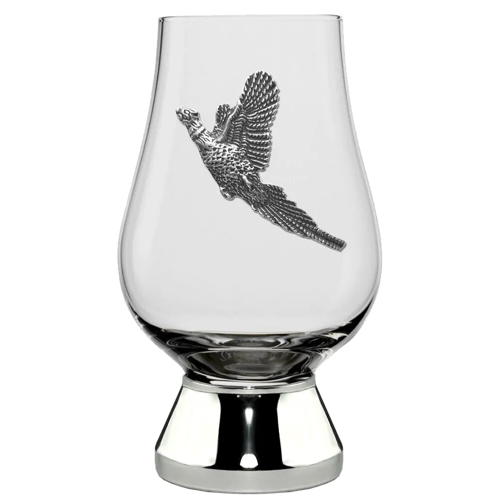 The Glencairn Whisky  Glass With Pewter Base and Pheasant 200ml