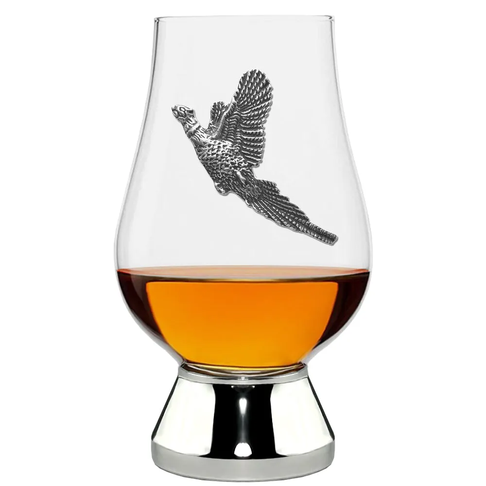 The Glencairn Whisky  Glass With Pewter Base and Pheasant 200ml