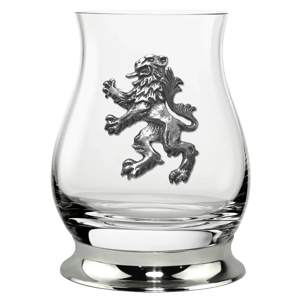 The Glencairn Whisky Mixer Glass with Pewter Base and Rampant Lion 350ml