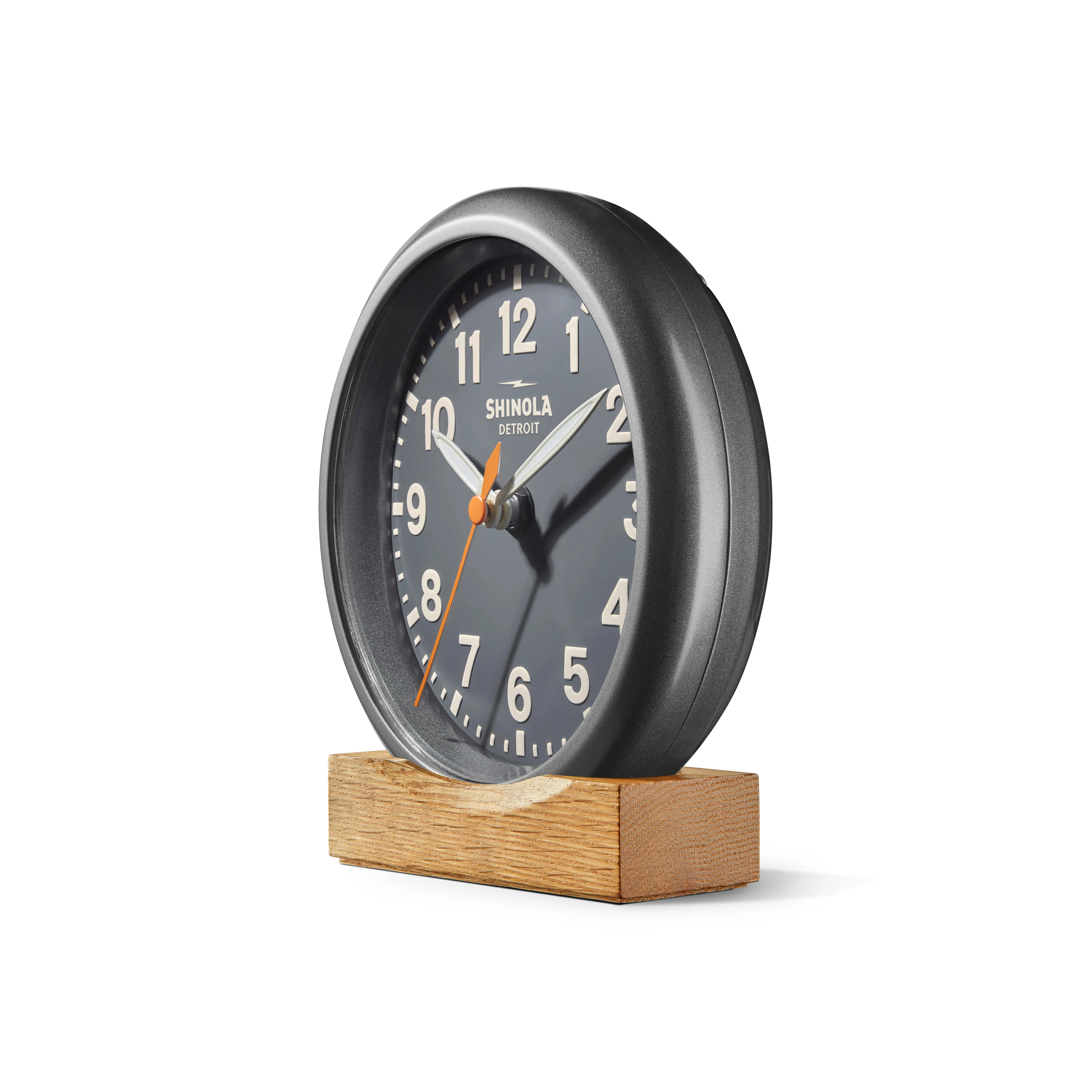 The Runwell 6" Desk Clock Gunmetal/Gray/Cream