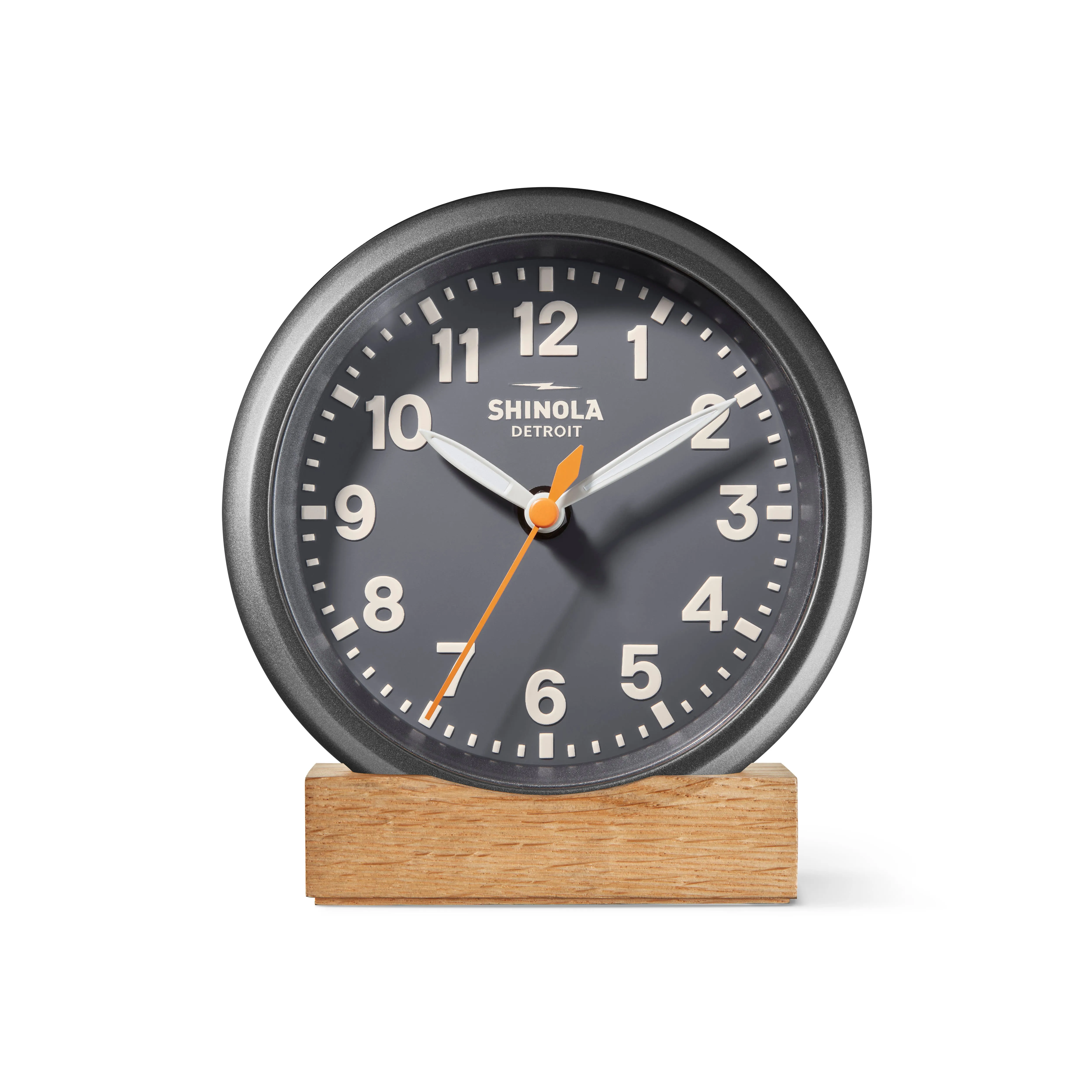 The Runwell 6" Desk Clock Gunmetal/Gray/Cream