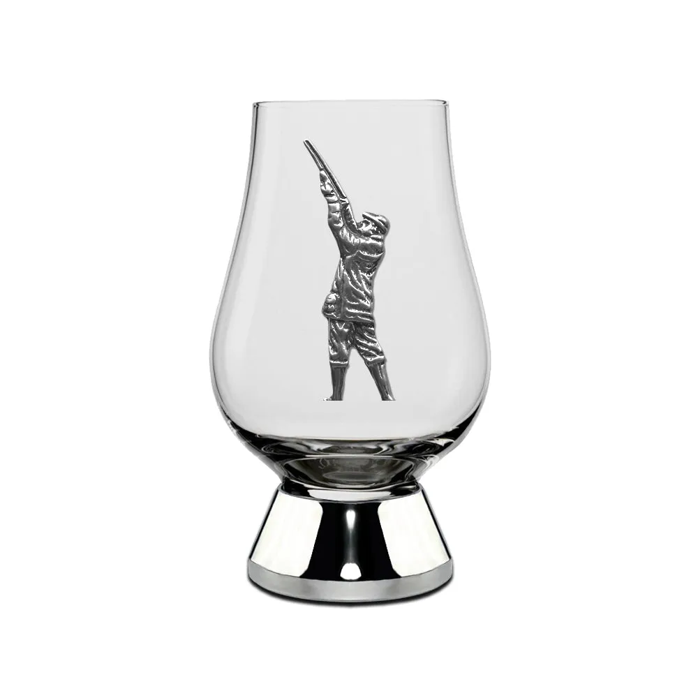 The Wee Glencairn Whisky Tasting Glass with Pewter Base and Shooting Badge 70ml