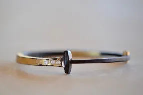 Three Stone Half and Half Nail Bracelet