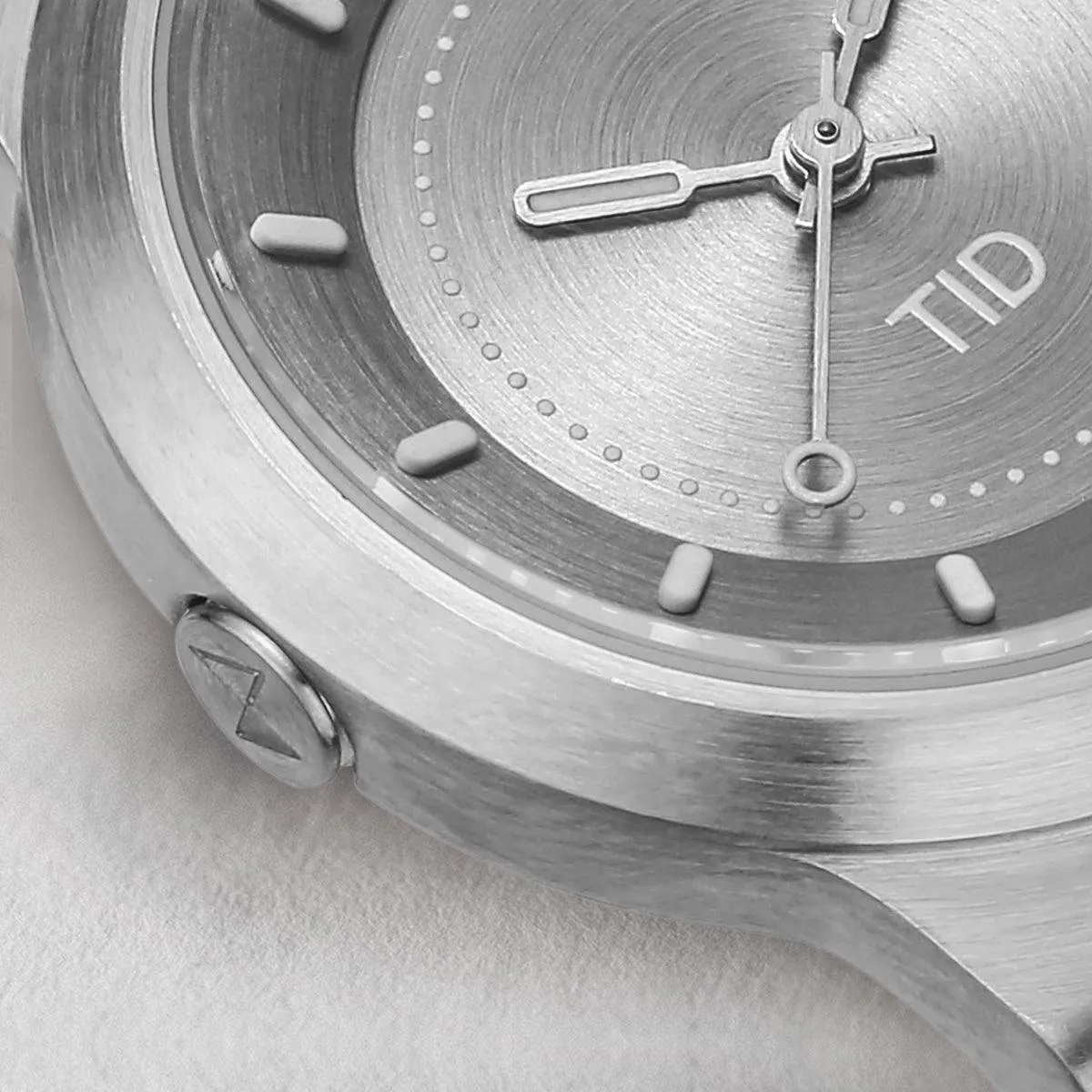 TID No.4 Watch for Women / 28mm Silver Grey Dial / Grey Leather Strap