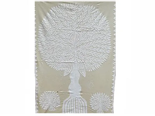 Tilonia® Wall Hanging - Tree of Life Appliqué in White - 32" x 52"