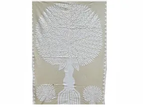 Tilonia® Wall Hanging - Tree of Life Appliqué in White - 32" x 52"