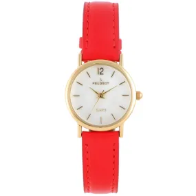 Women's Classic 24mm Red Watch With Easy to Read Numerals